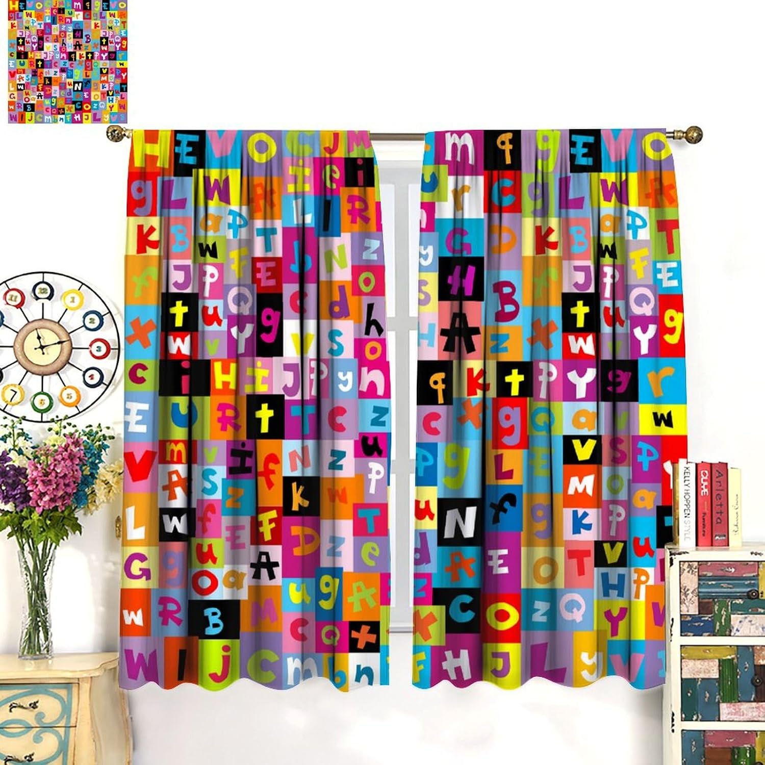Multicolor ABC Block Curtain P - Abc Kids Early Education 评论和价格