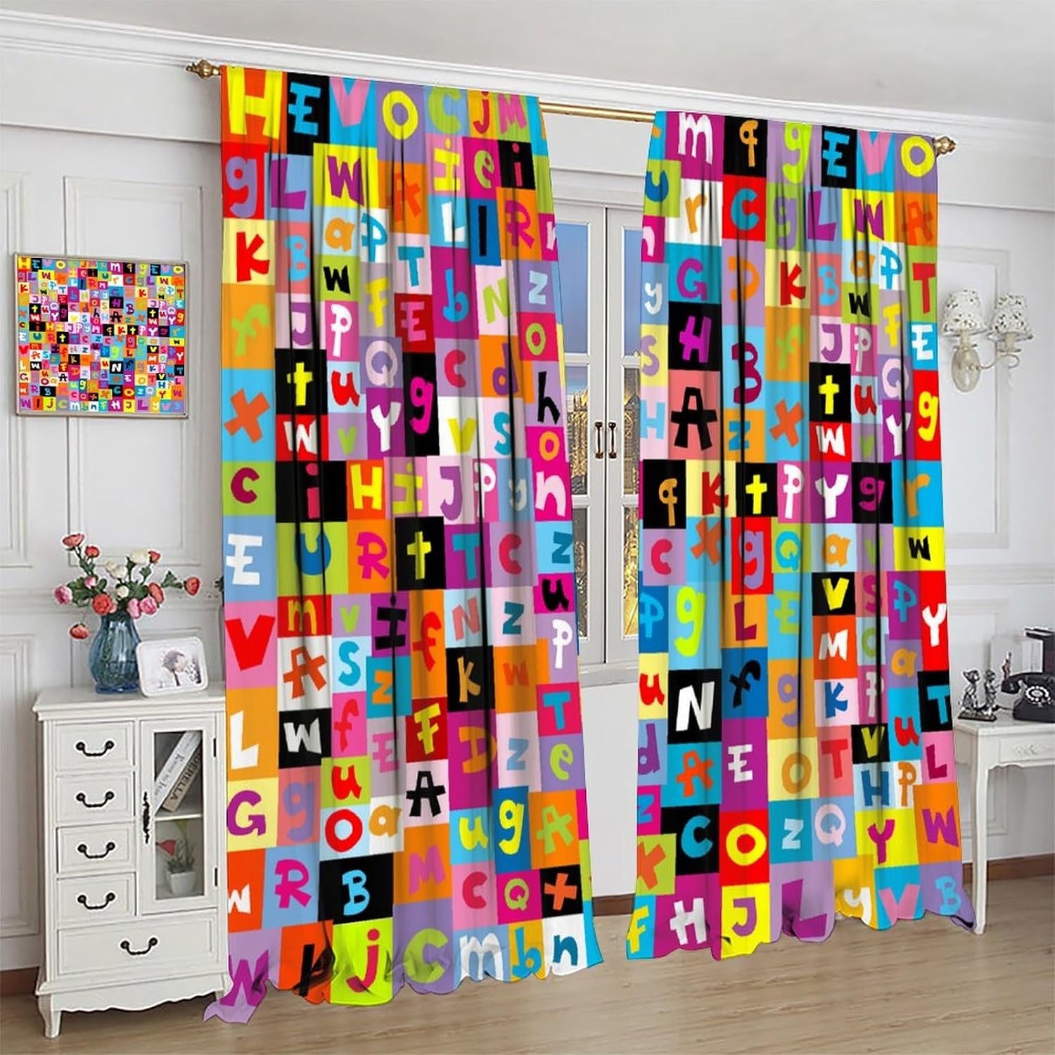 Multicolor ABC Block Curtain P - Abc Kids Early Education 评论和价格